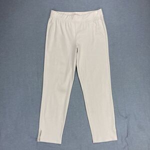 Eileen Fisher Crepe Ankle Pants Tan Stretch Classic Casual Office Career Pull On
